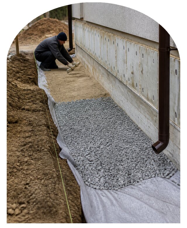 Мягкая отмостка вокруг частного дома под ключ в Ишиме